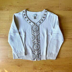 Chico's Gem Embellished Knit Cardigan